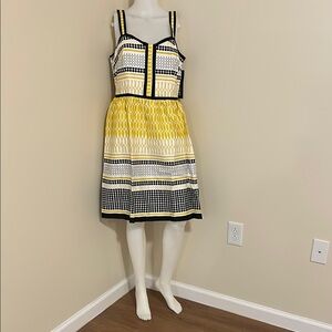 Madison Leigh Black and Yellow Sleeveless Sundress